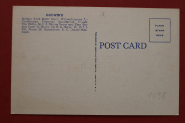 Postcard PC Summerton S C South Carolina 1930-1955 Godwin Gas Station Hotel ESSO USA US United States